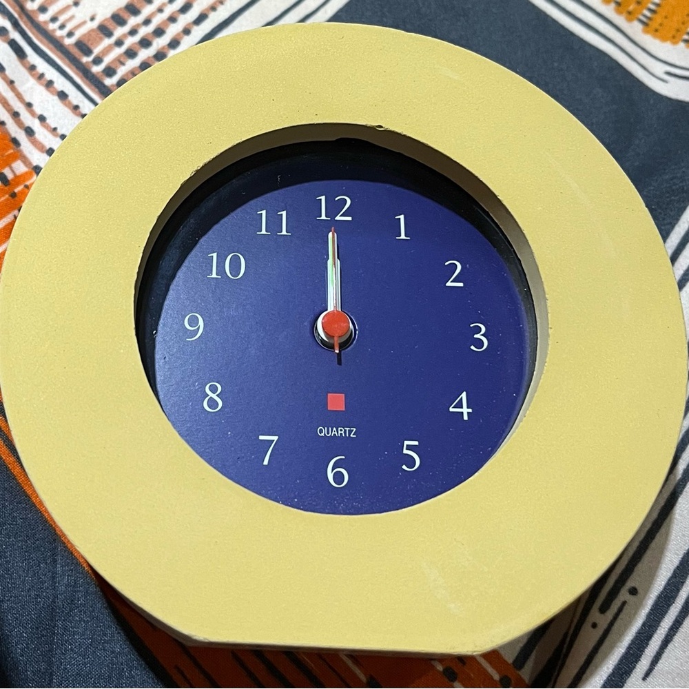 Yellow and Blue Wall Clock